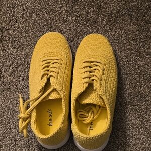 NWOT The Sak Bright Yellow Knit Lace-Up Sneakers